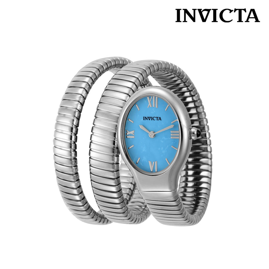 Invicta Silver Wrap Watch with Turquoise Stone Dial by MAYAMAR