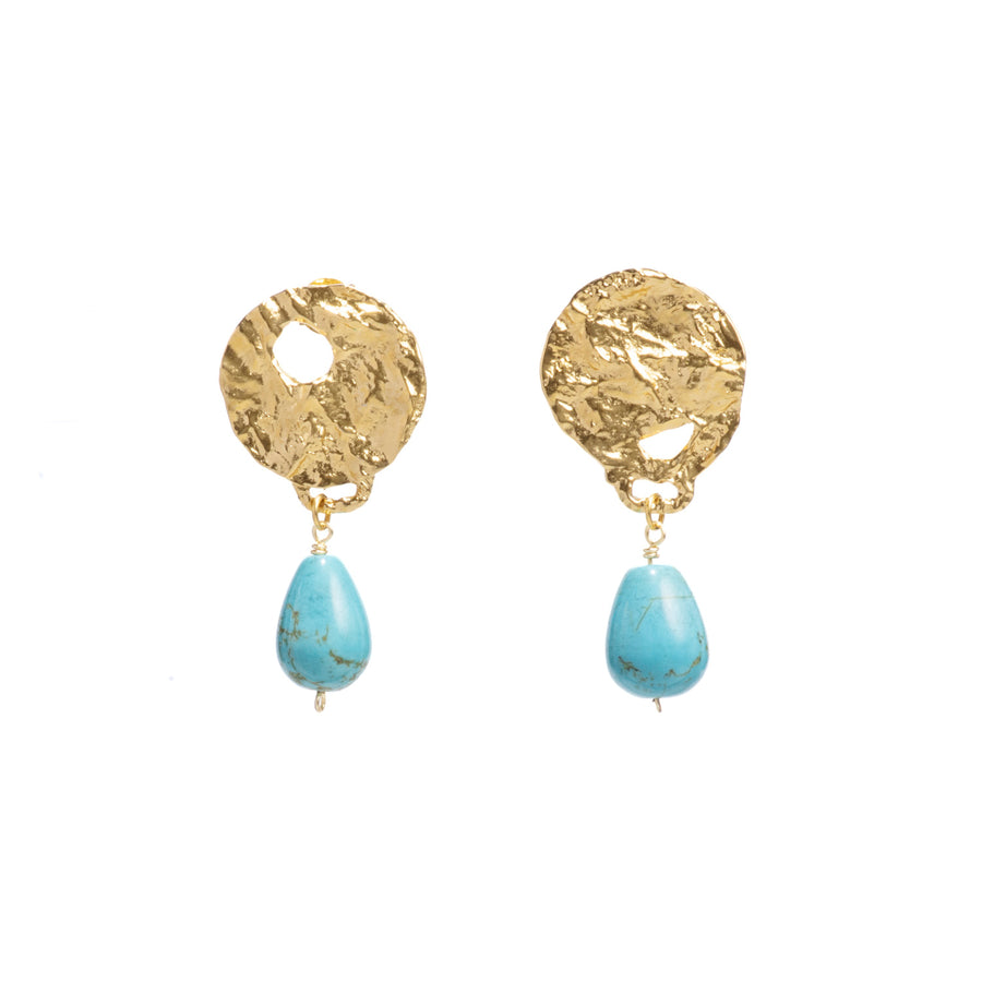 Coin Turquoise Earrings