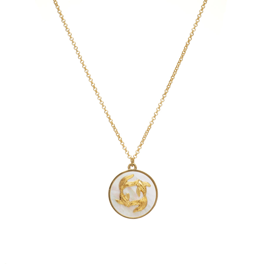 Mother of Pearl Zodiac Pendant Necklace