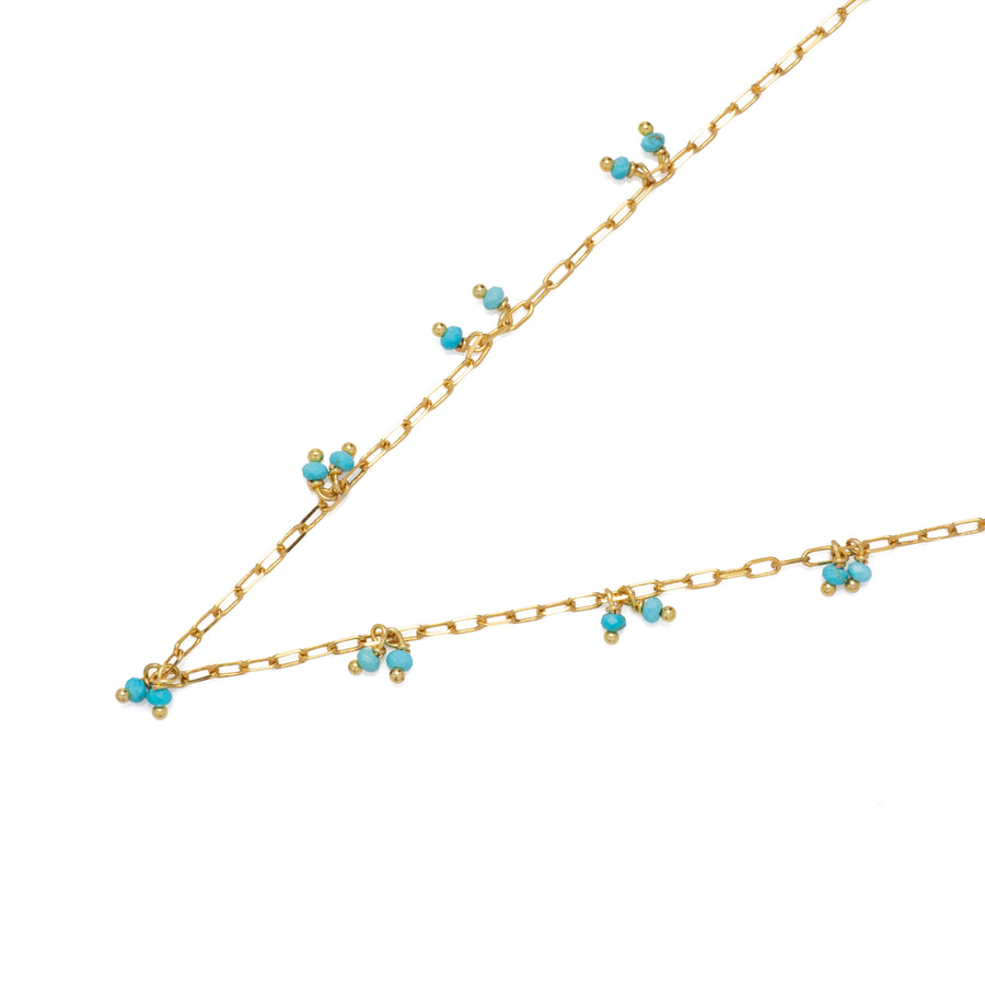 Mini Paperclip Turquoise Necklace