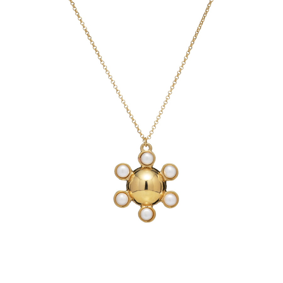 Flower Pearl Pendant Necklace