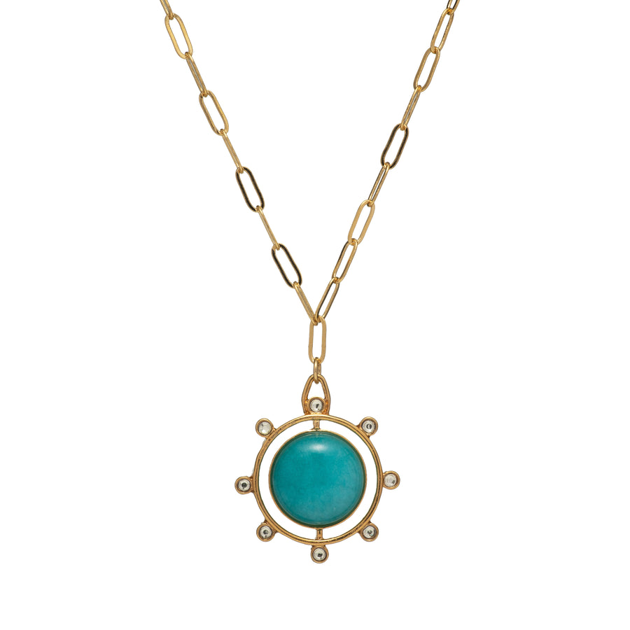 Turquoise Compass Pendant Necklace