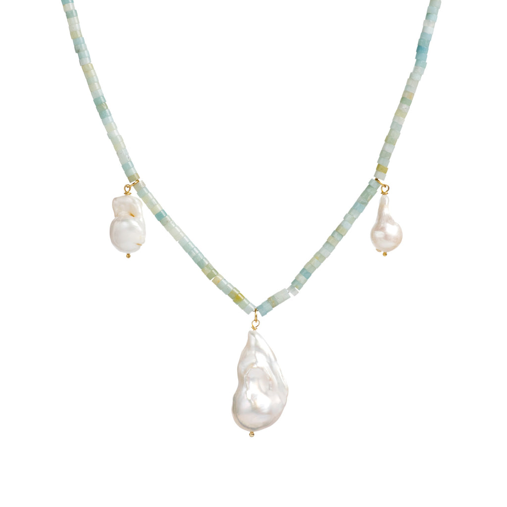 Jade and Amazonite Pearl Set