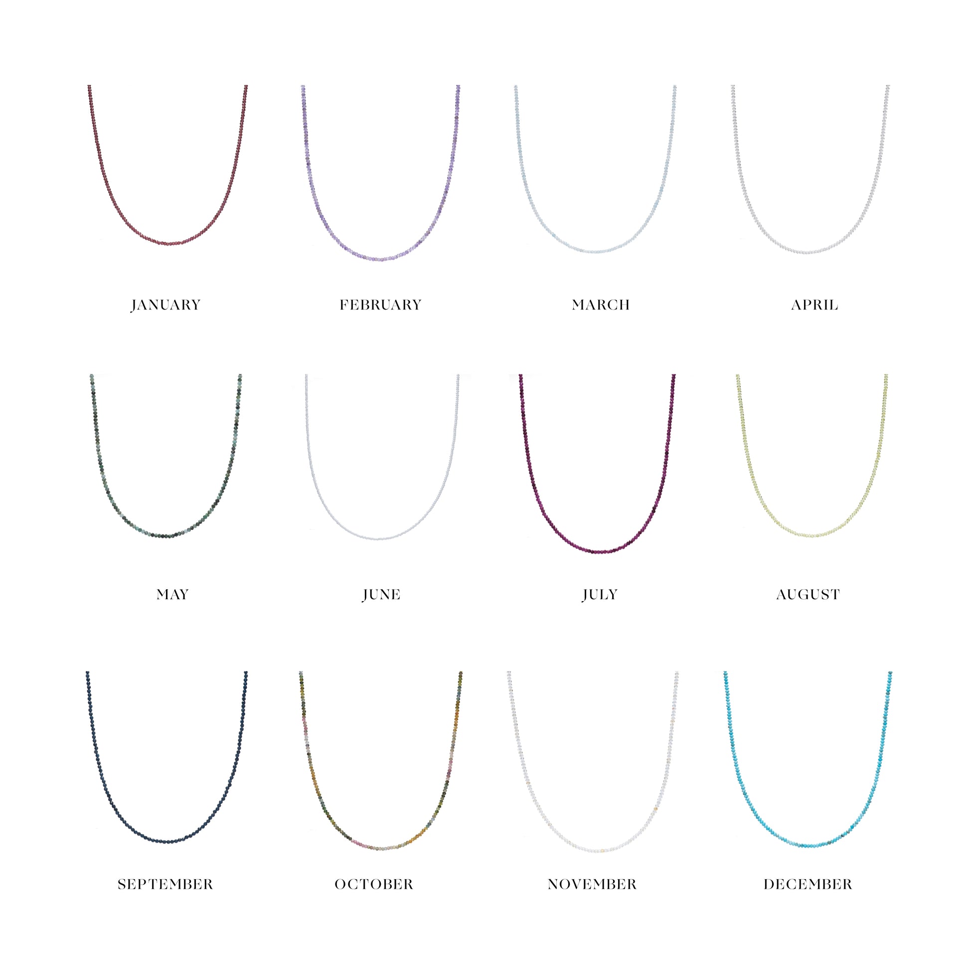 Birthstone Beaded Necklace