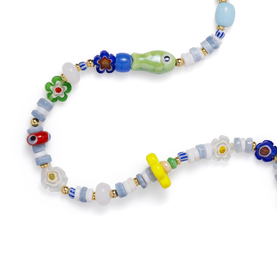 Daisy Flower Beaded Necklace