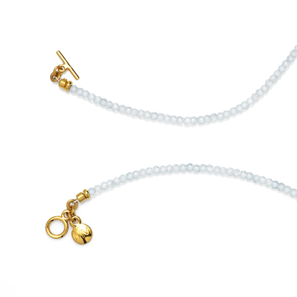 Embellished Baroque Pearl Necklace with White Zirconia Beads