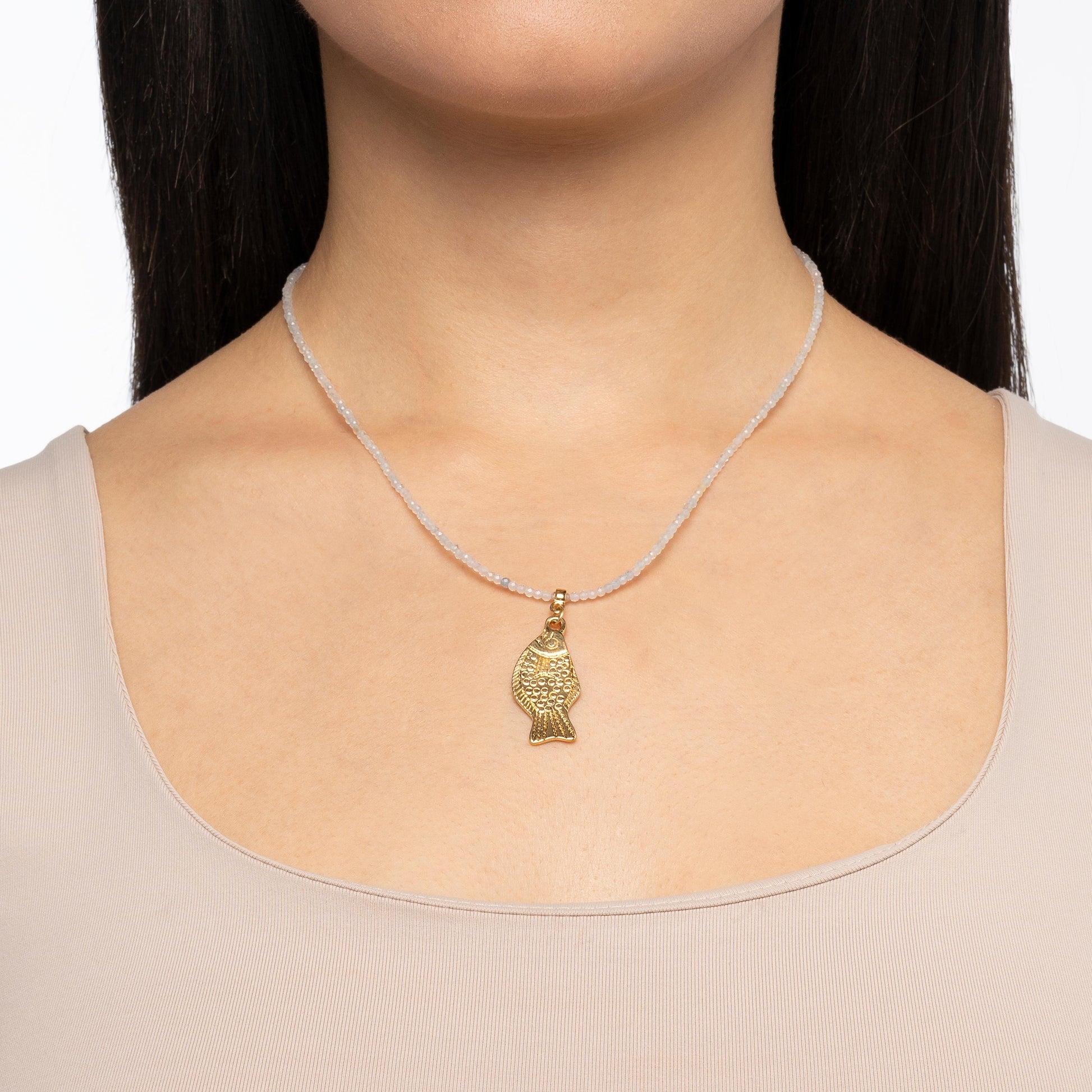 Crystal Beaded Fish Necklace