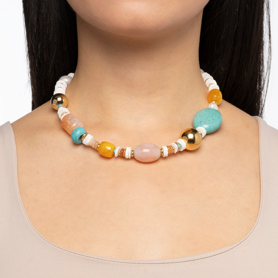 Bold Stone Beaded Necklace