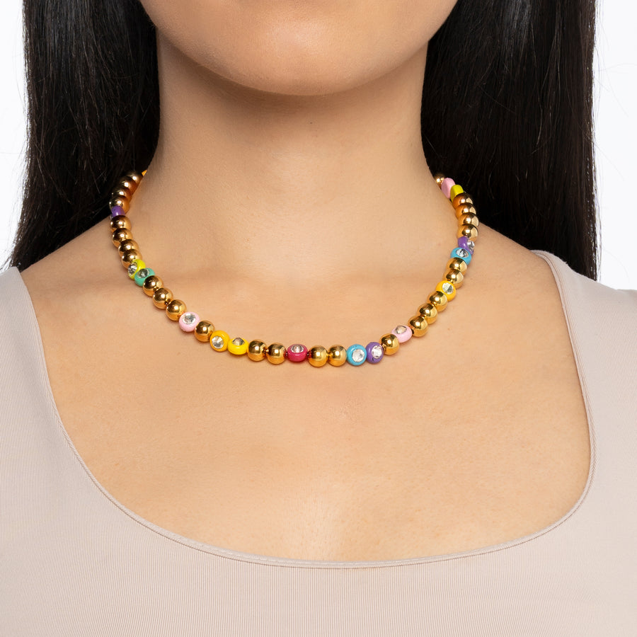 Enamel Beaded Necklace