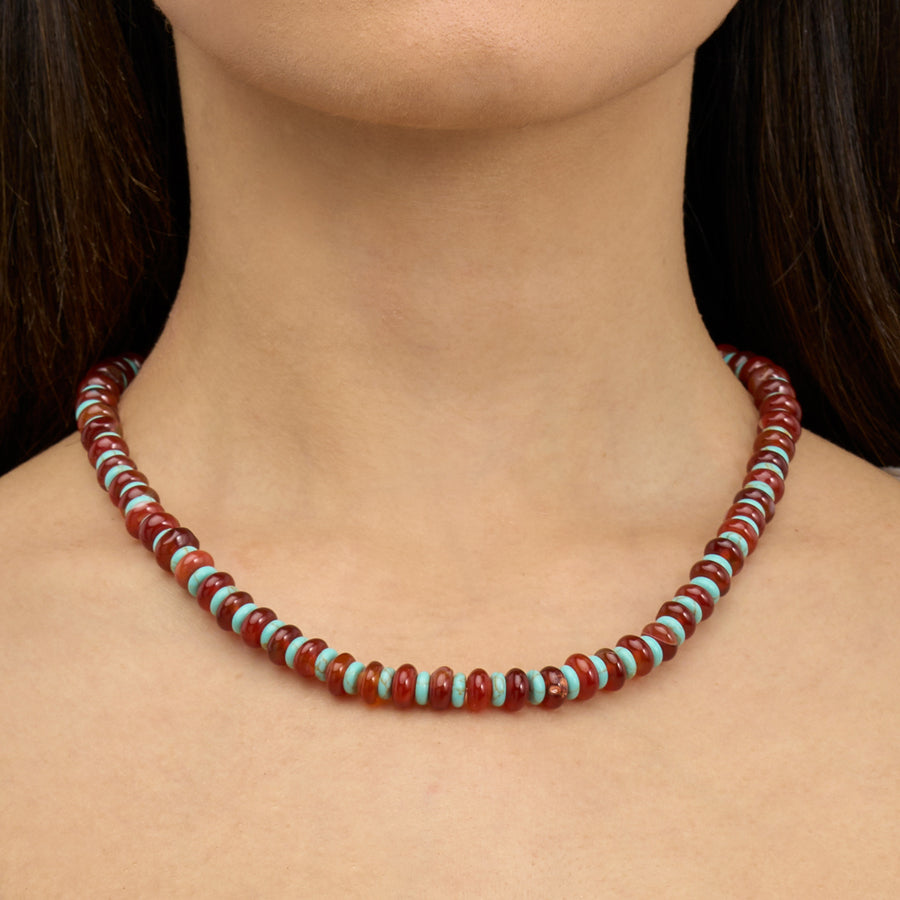 Agate Beaded Stone Necklace