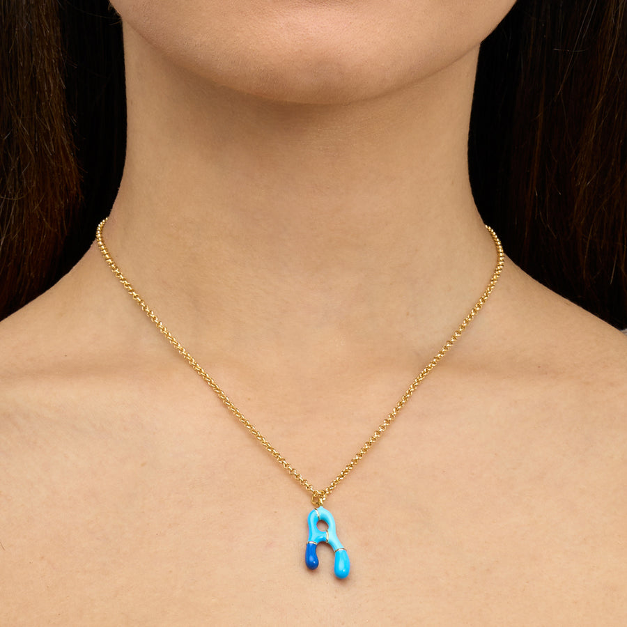 Enamel Initial Necklace