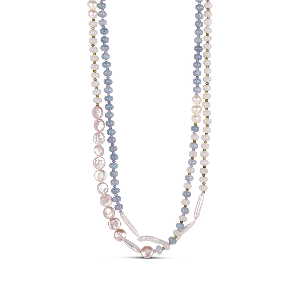 Beaded Wrap Necklace Blue