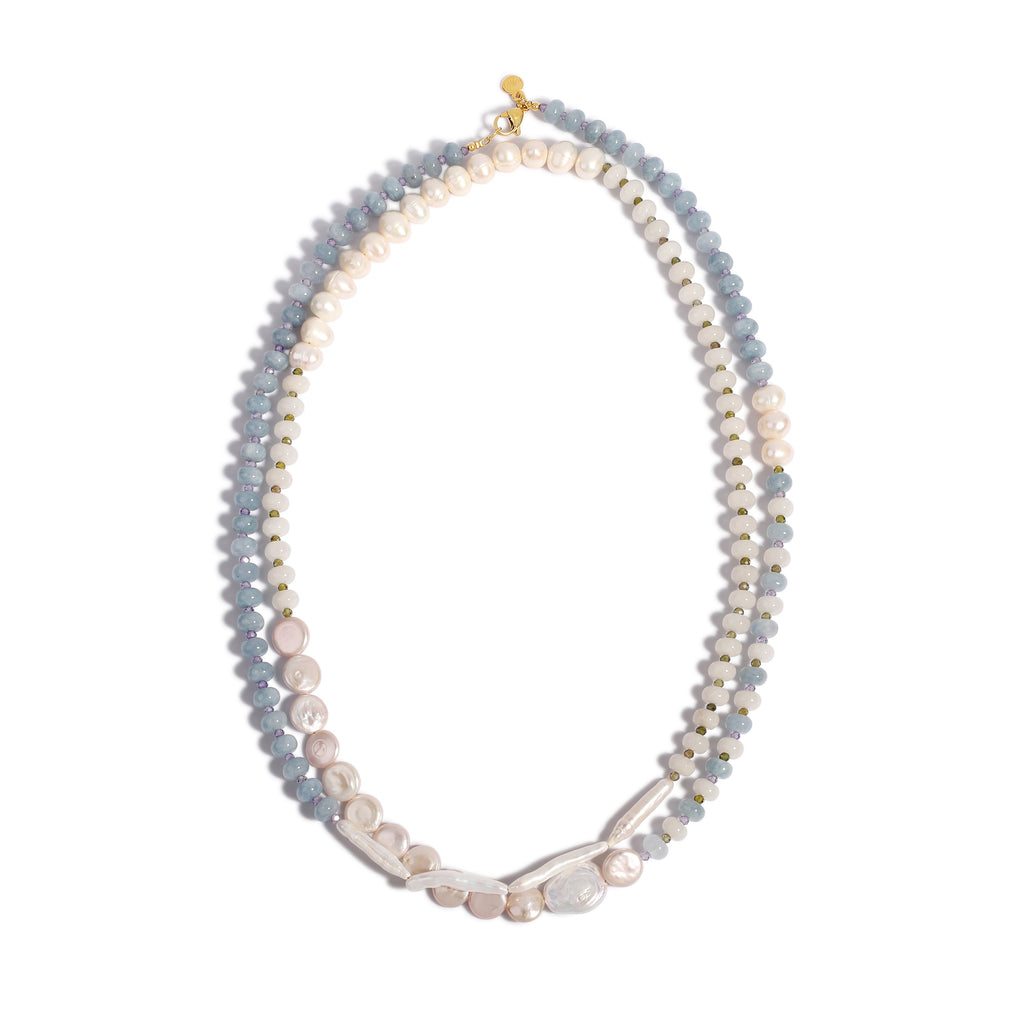 Beaded Wrap Necklace Blue