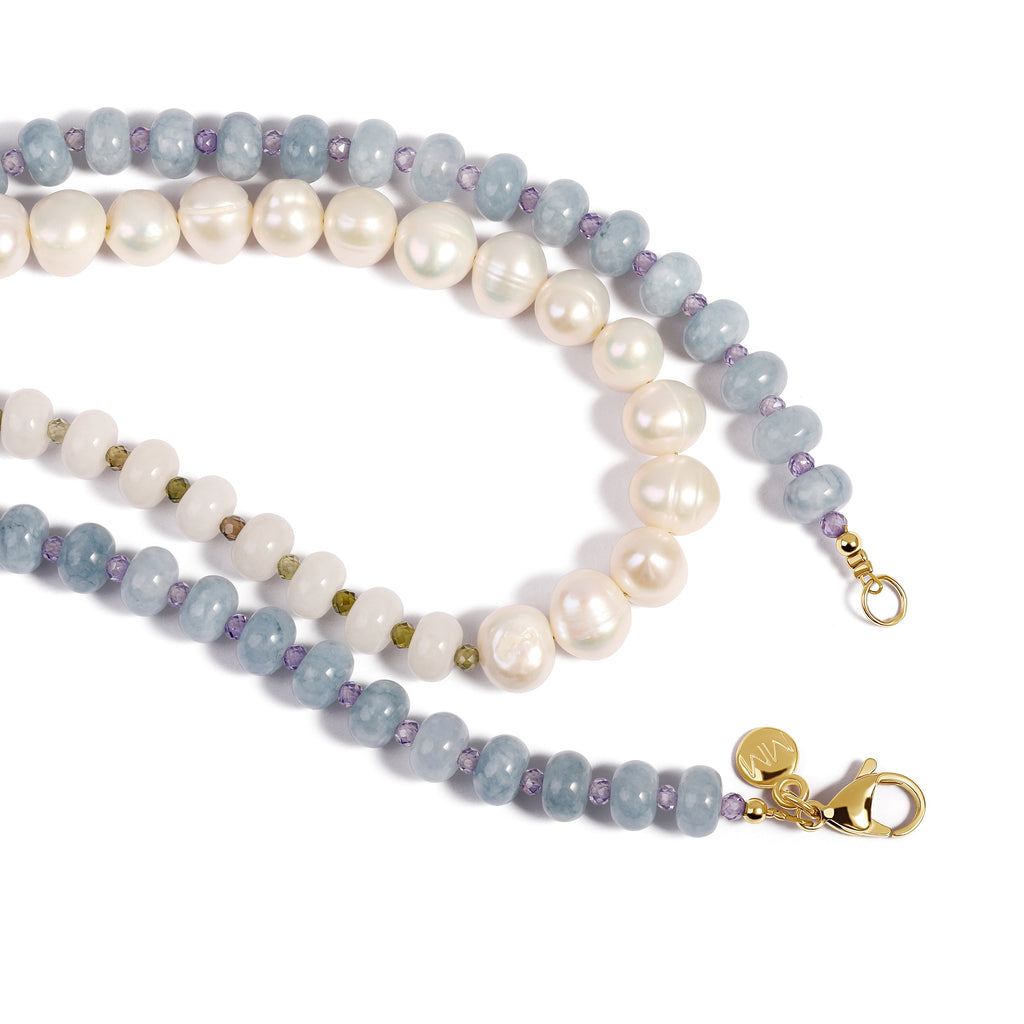 Beaded Wrap Necklace Blue