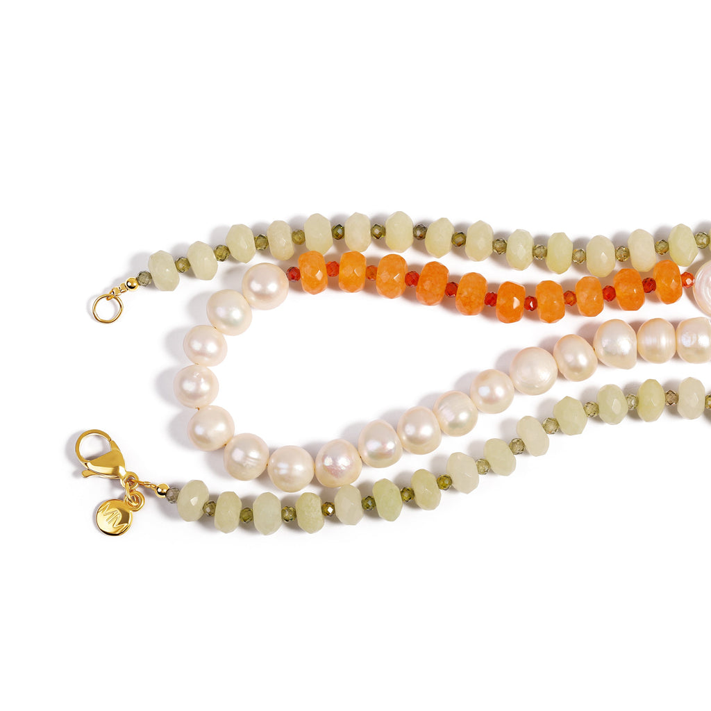 Beaded Wrap Necklace Pink