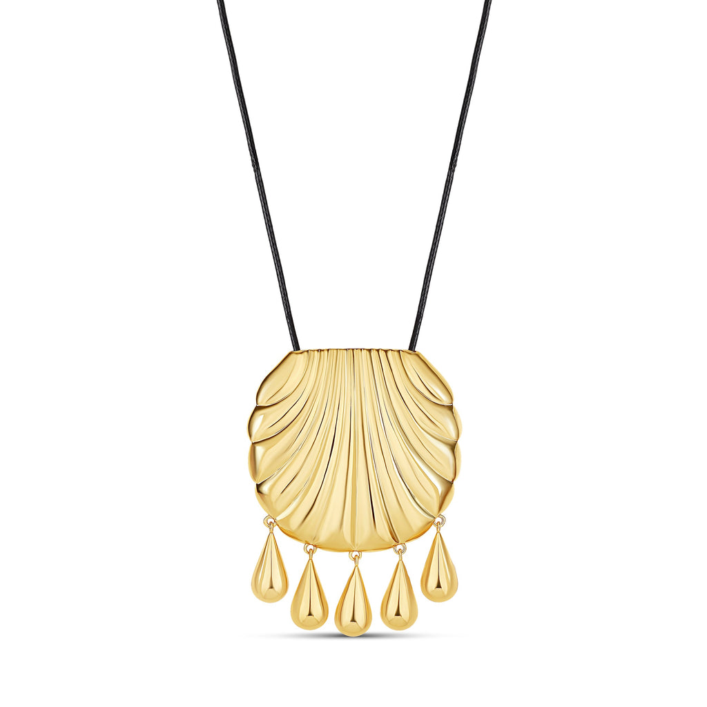 Shell Pendant Necklace Gold