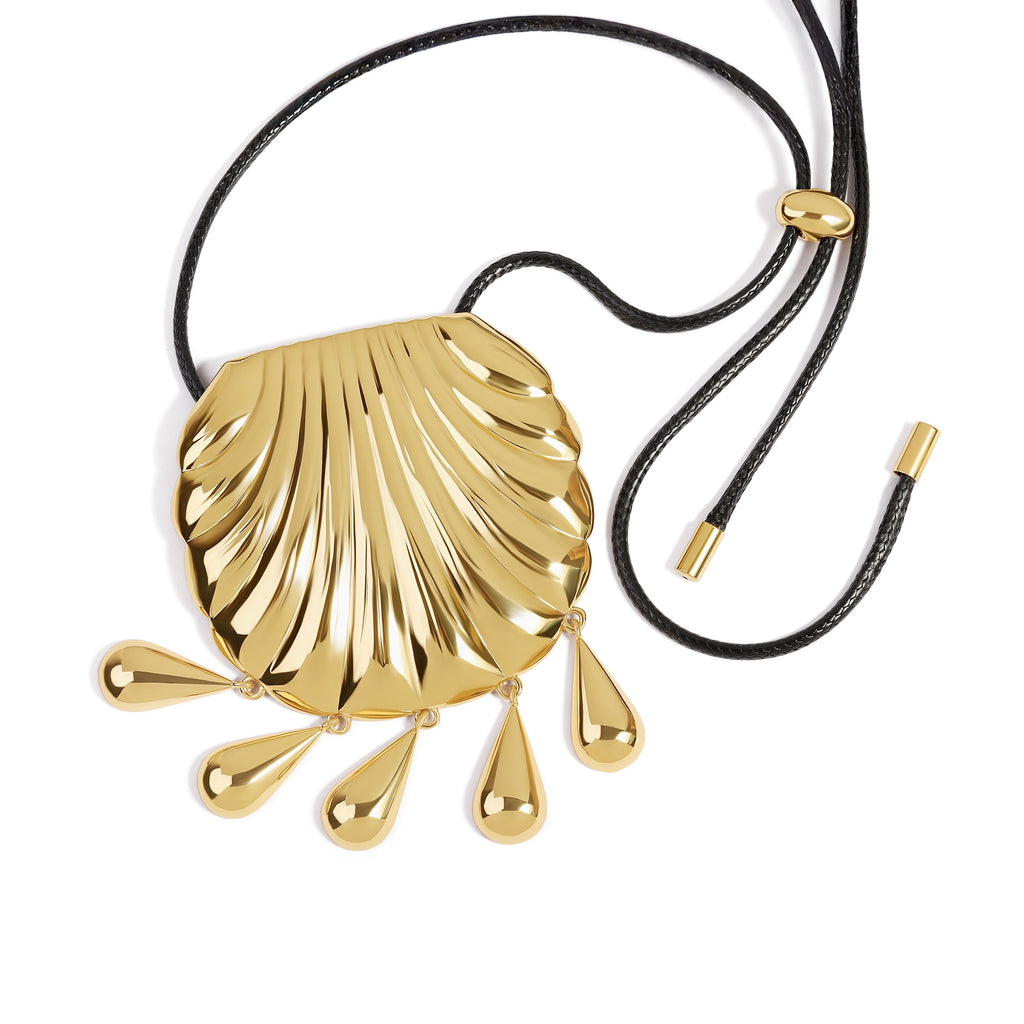 Shell Pendant Necklace Gold