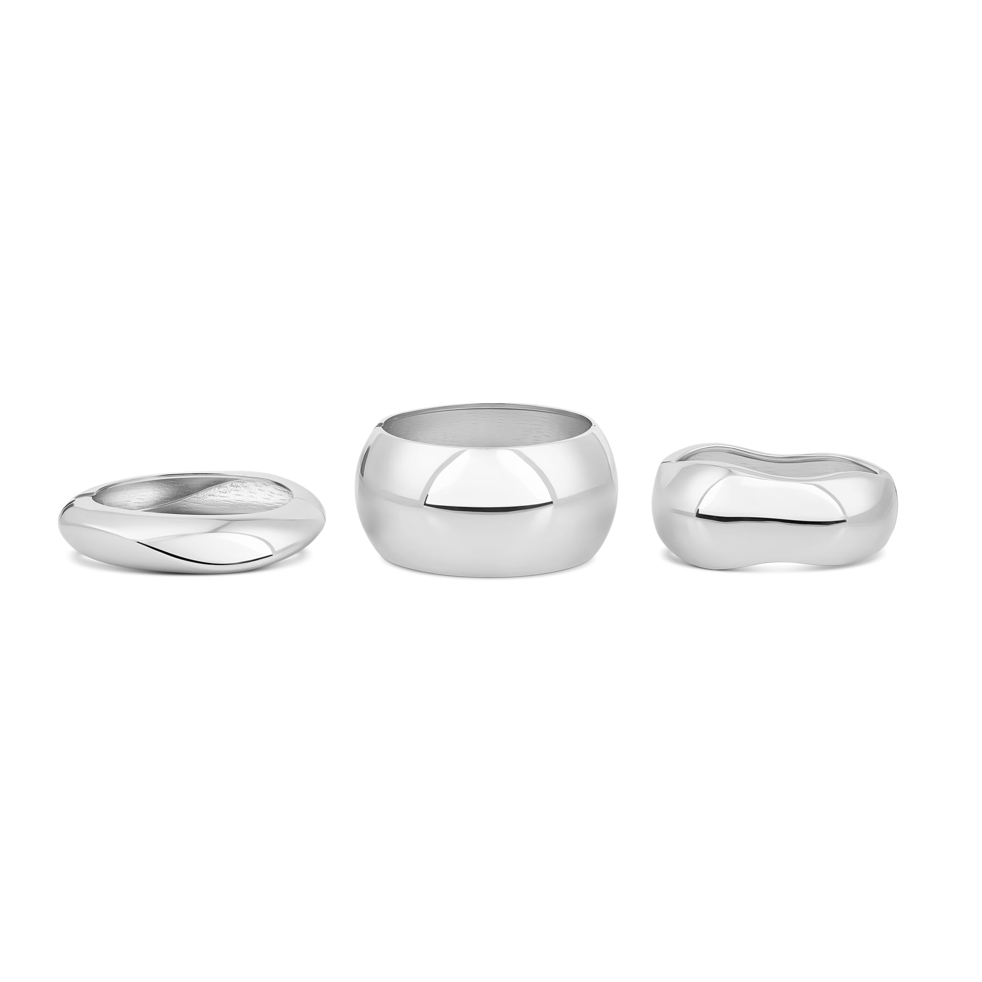 Luna Bangle Set Silver