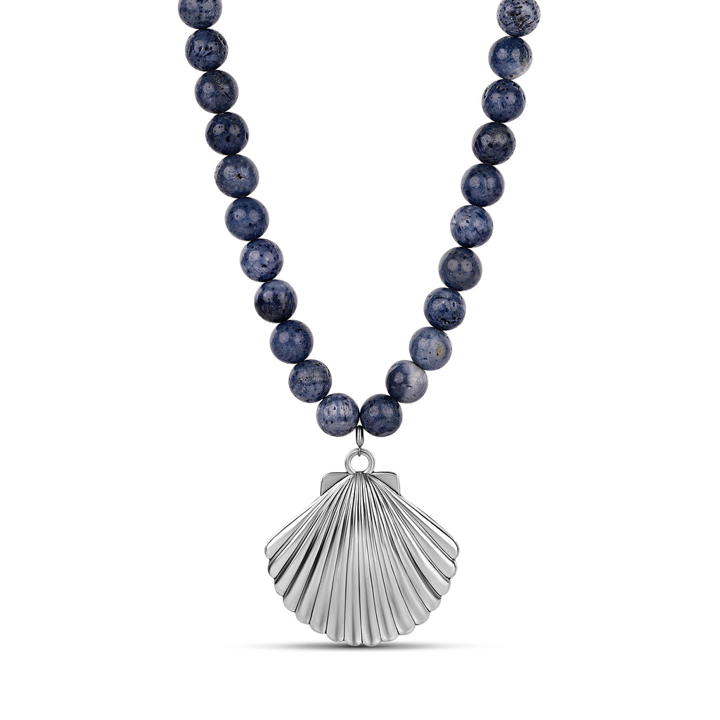 Azure Beaded Shell Necklace