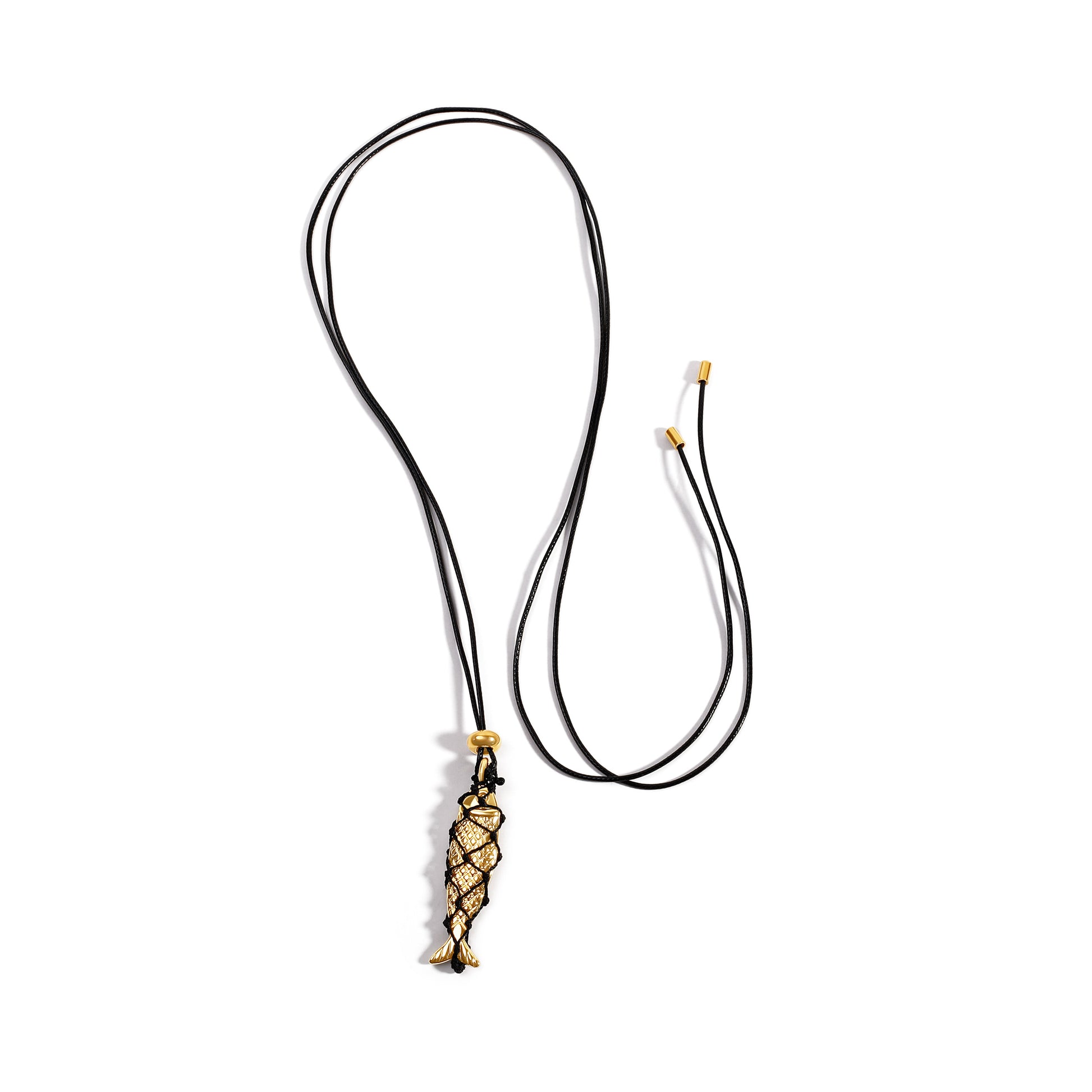 Gold Fishbone Net Adjustable Necklace