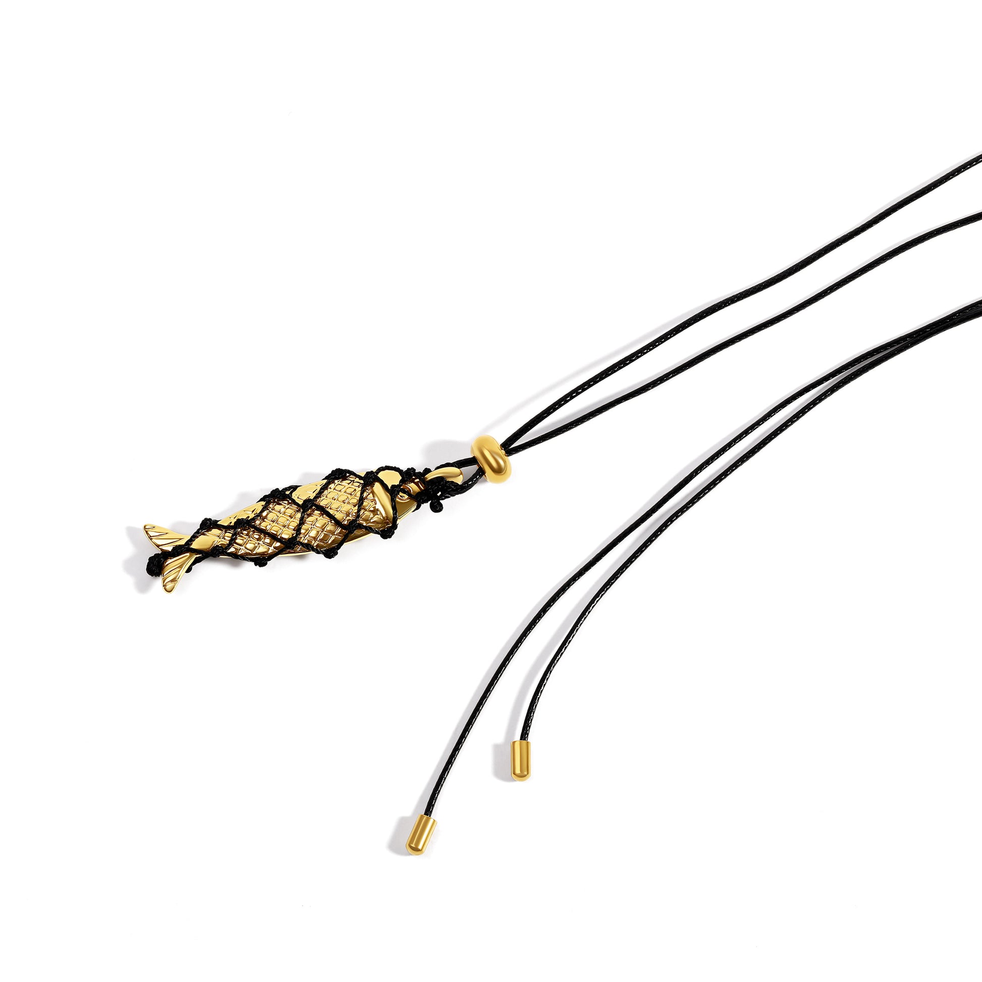Gold Fishbone Net Adjustable Necklace