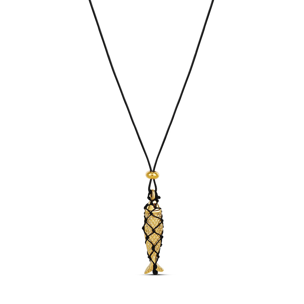 Gold Fishbone Net Adjustable Necklace