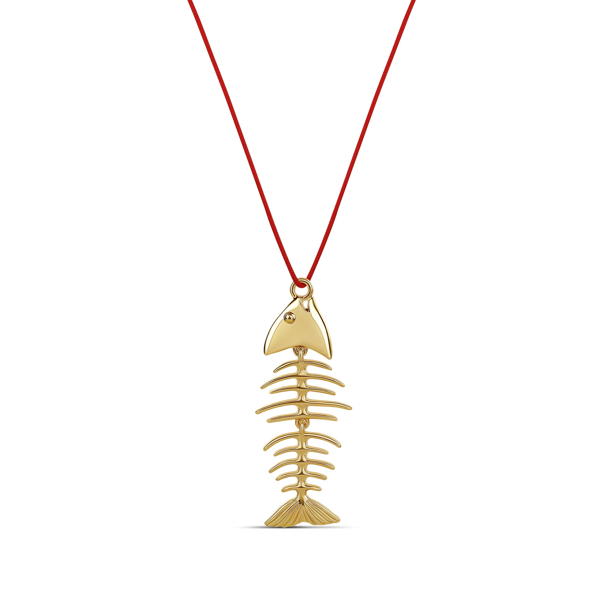 Lucky Fishbone Adjustable Necklace in Gold
