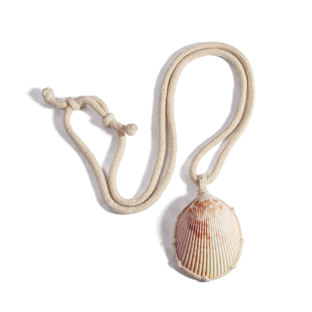 Seashell Cord Necklace in White