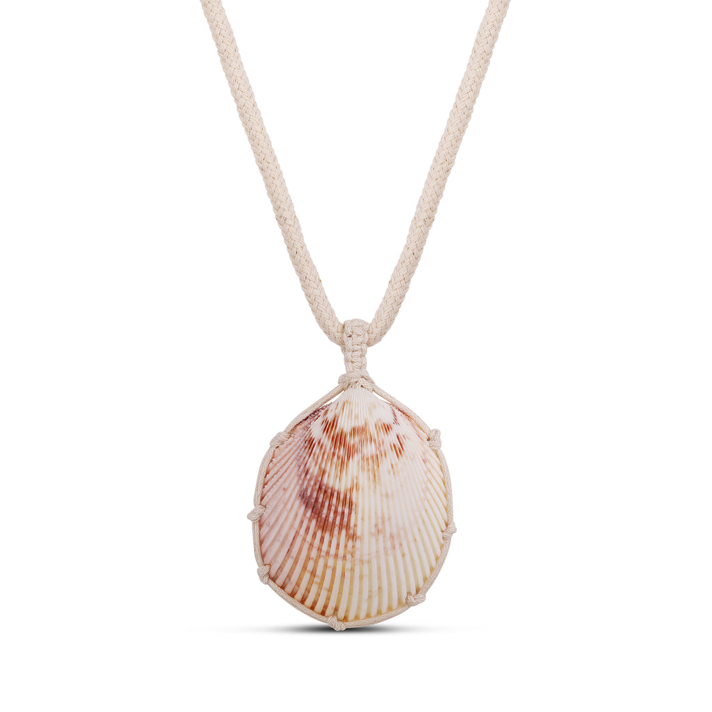 Seashell Cord Necklace in White