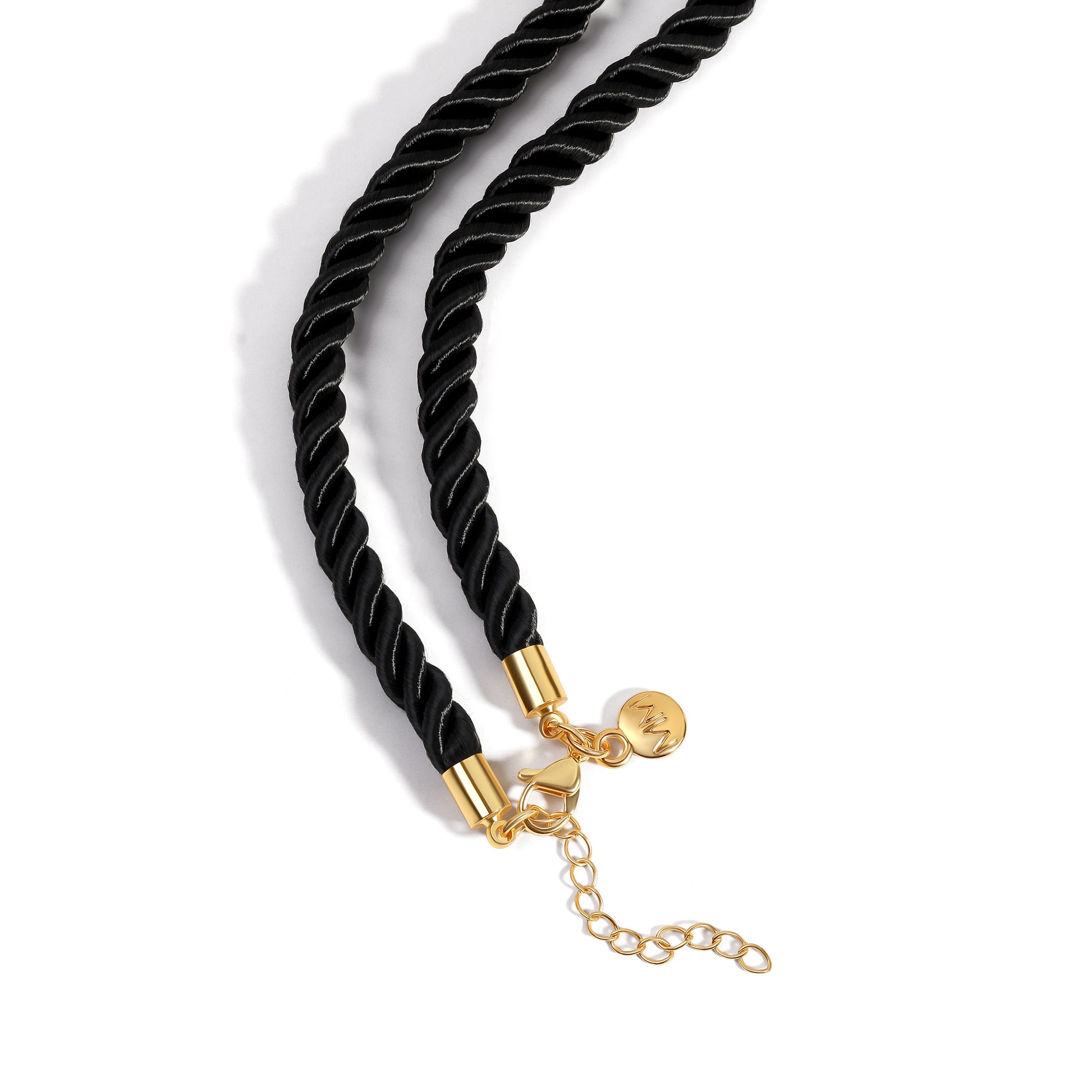 Twisted Satin Rope Necklace in Black