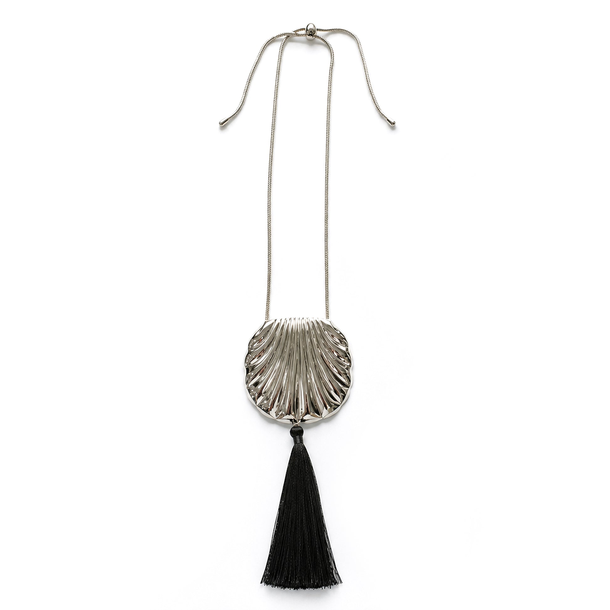Moon Shell Tassel Necklace