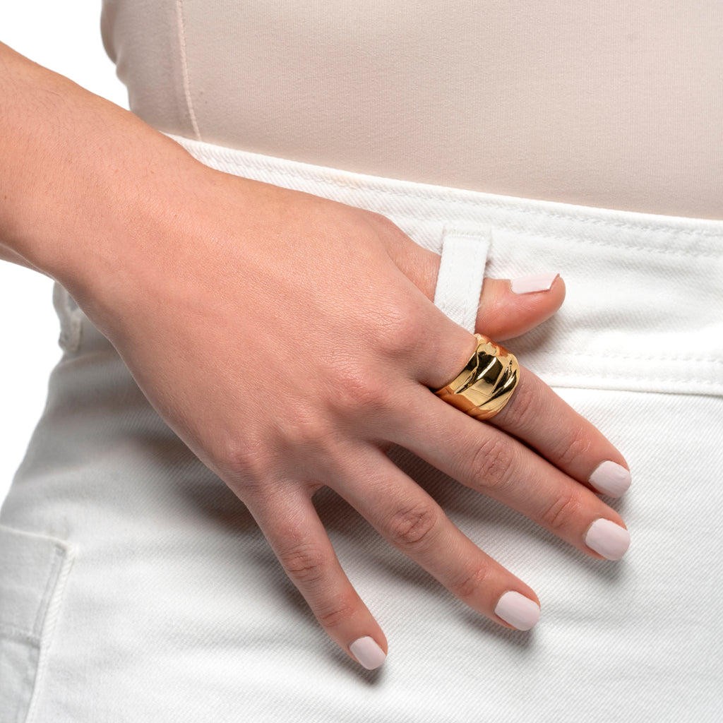 Gold Hammered Ring