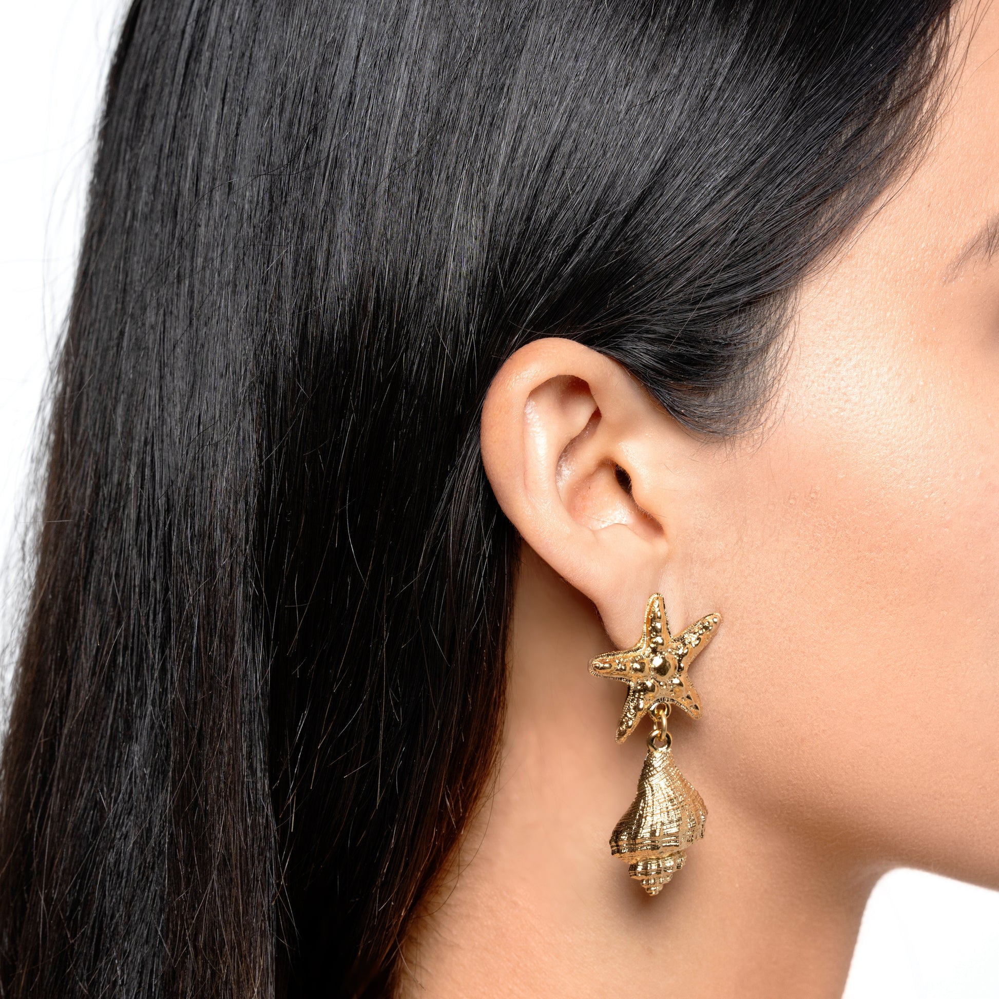 Starfish Seashell Earrings
