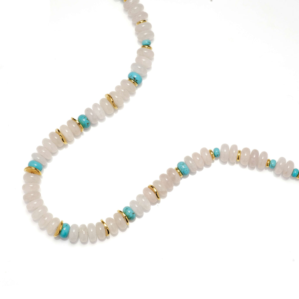 Quartz and Turquoise Beaded Necklace