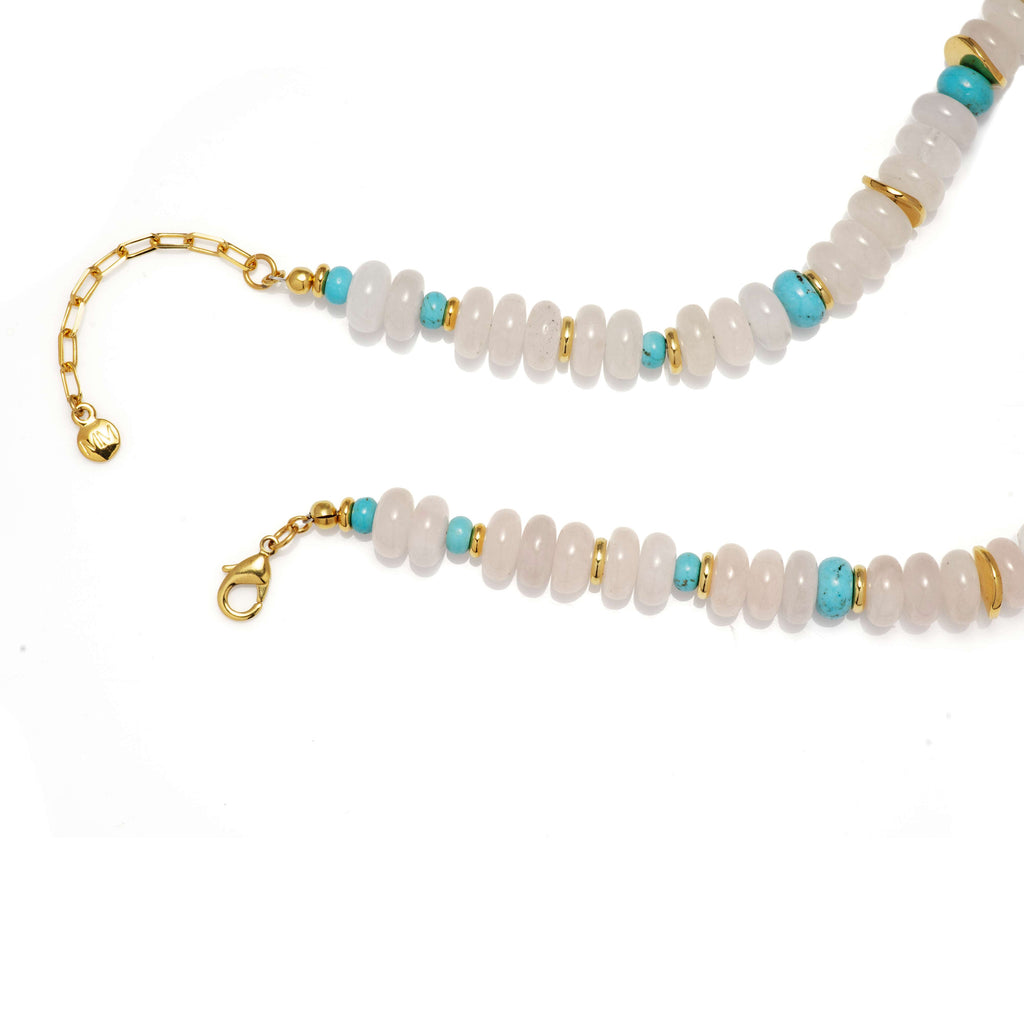Quartz and Turquoise Beaded Necklace