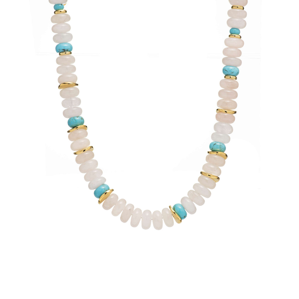 Quartz and Turquoise Beaded Necklace