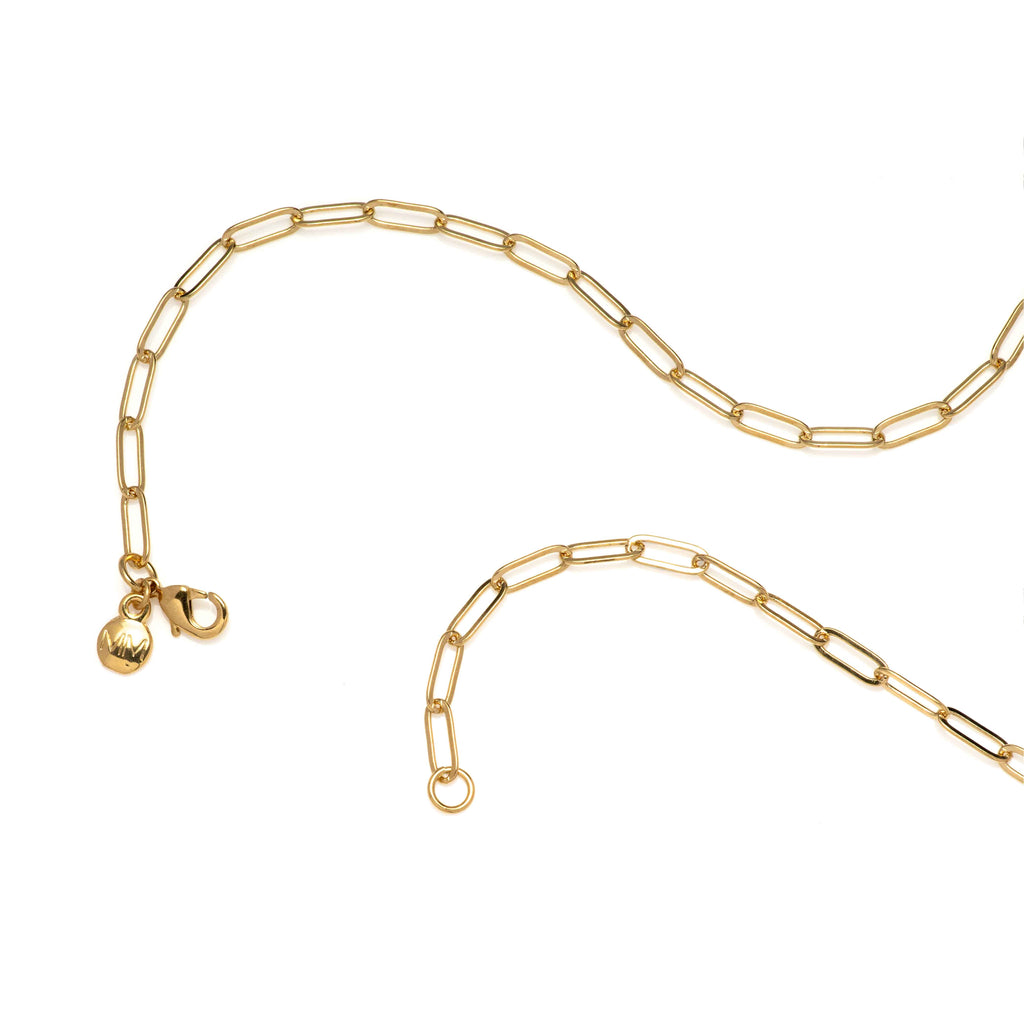 Mother of Pearl Initial Paperclip Necklace