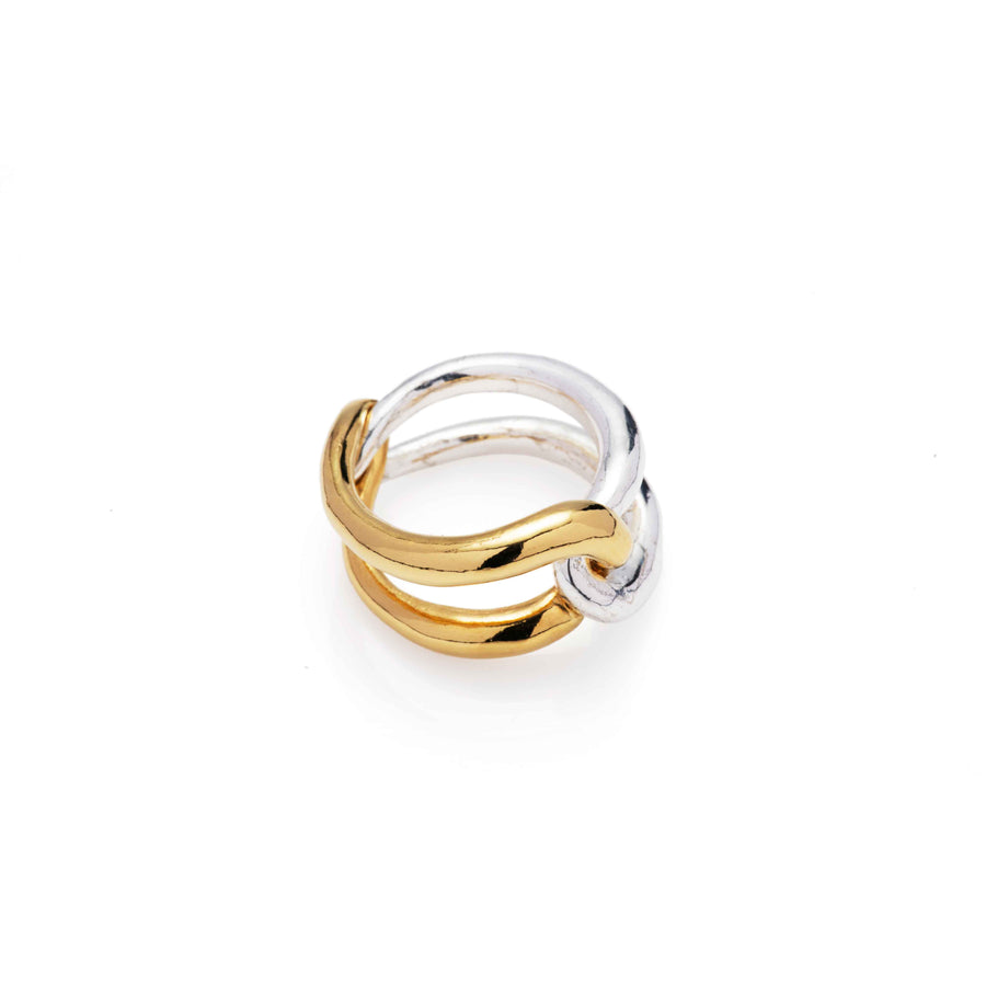Two Tone Intertwined Ring