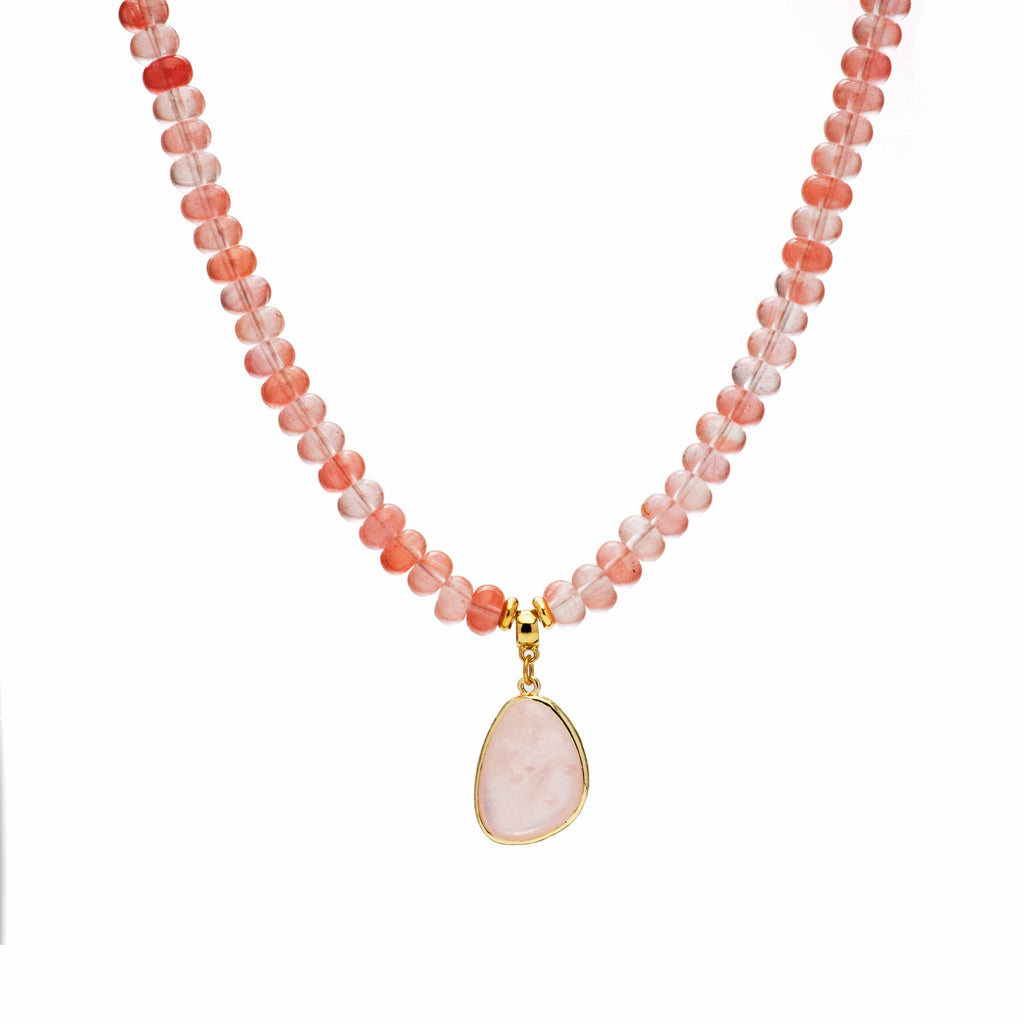 Cherry Quartz Beaded Necklace