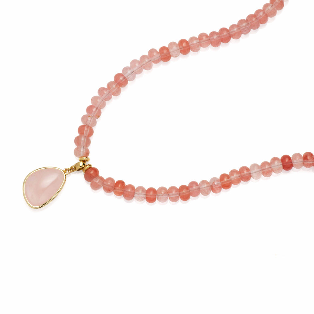 Cherry Quartz Beaded Necklace