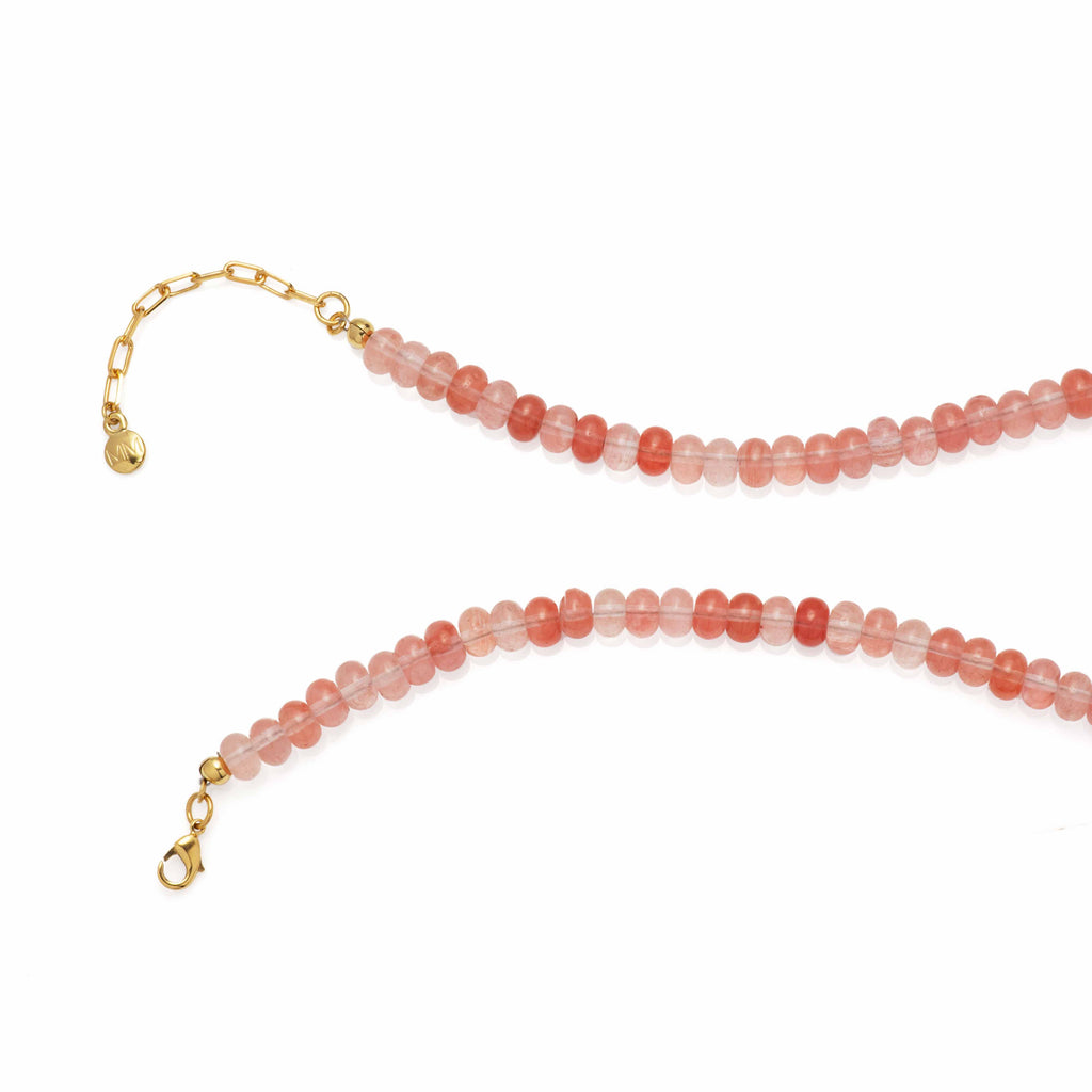 Cherry Quartz Beaded Necklace