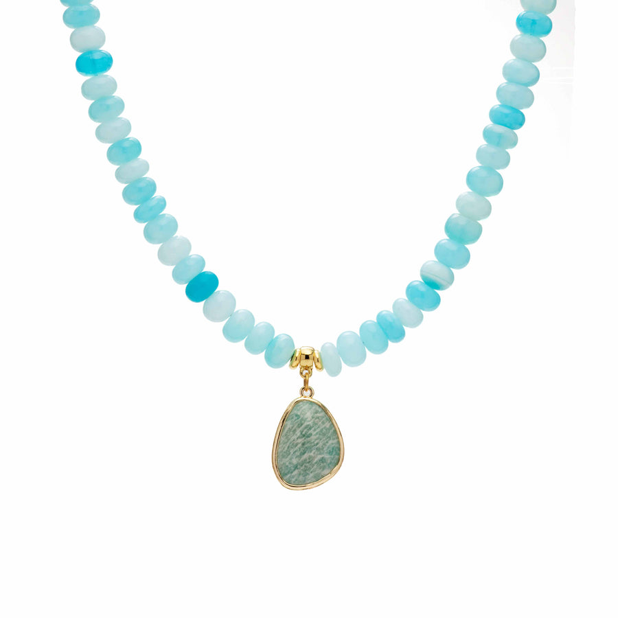 Blue Opal Beaded Necklace