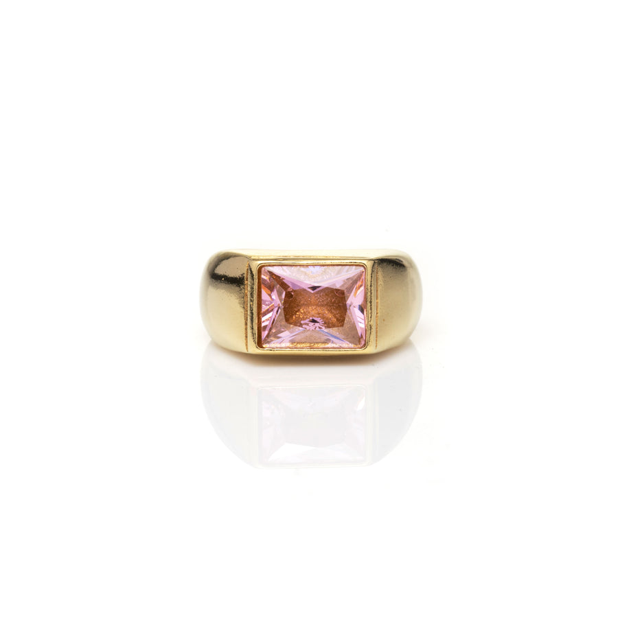 Stone Dome Ring in Rose