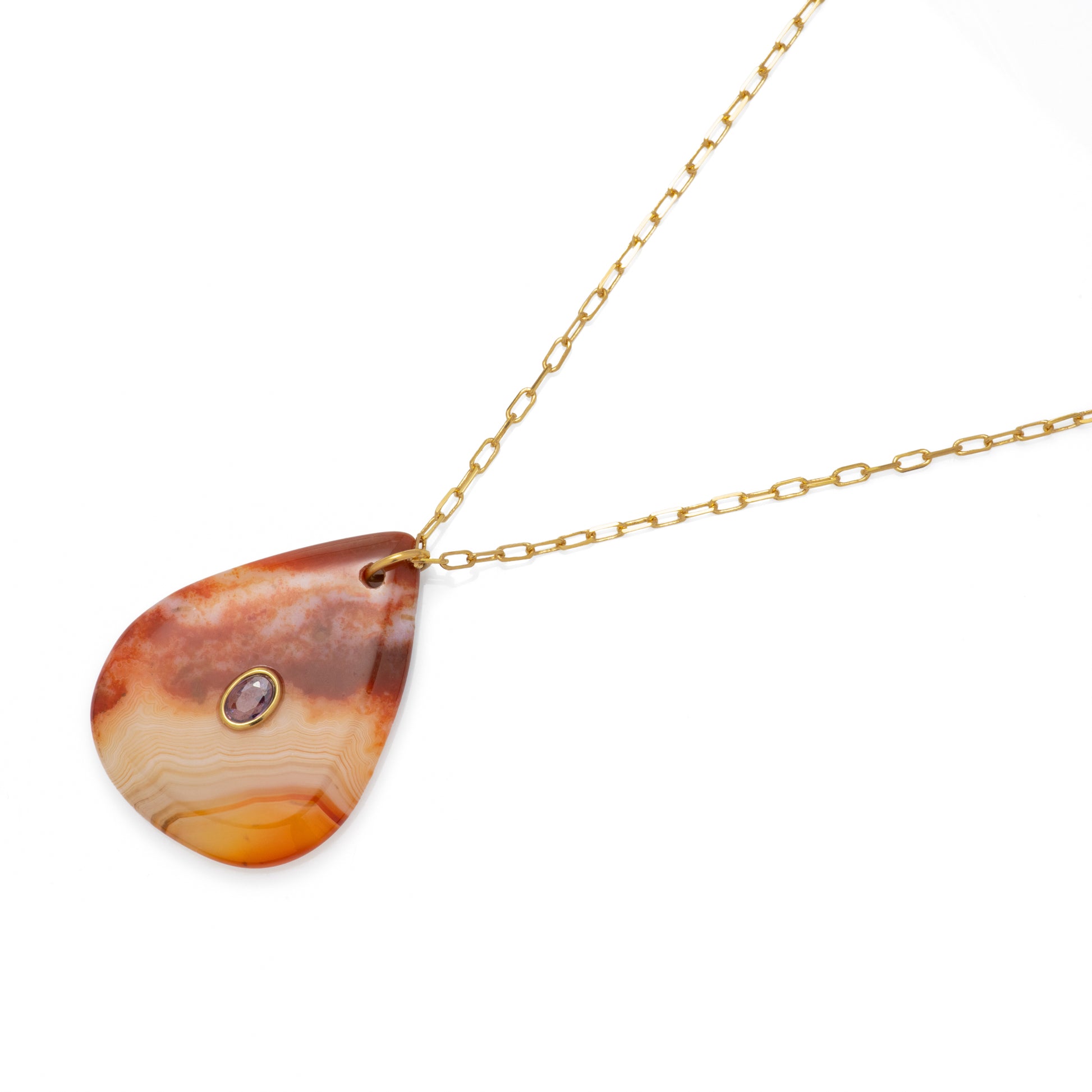 Teardrop Stone Pendant Necklace