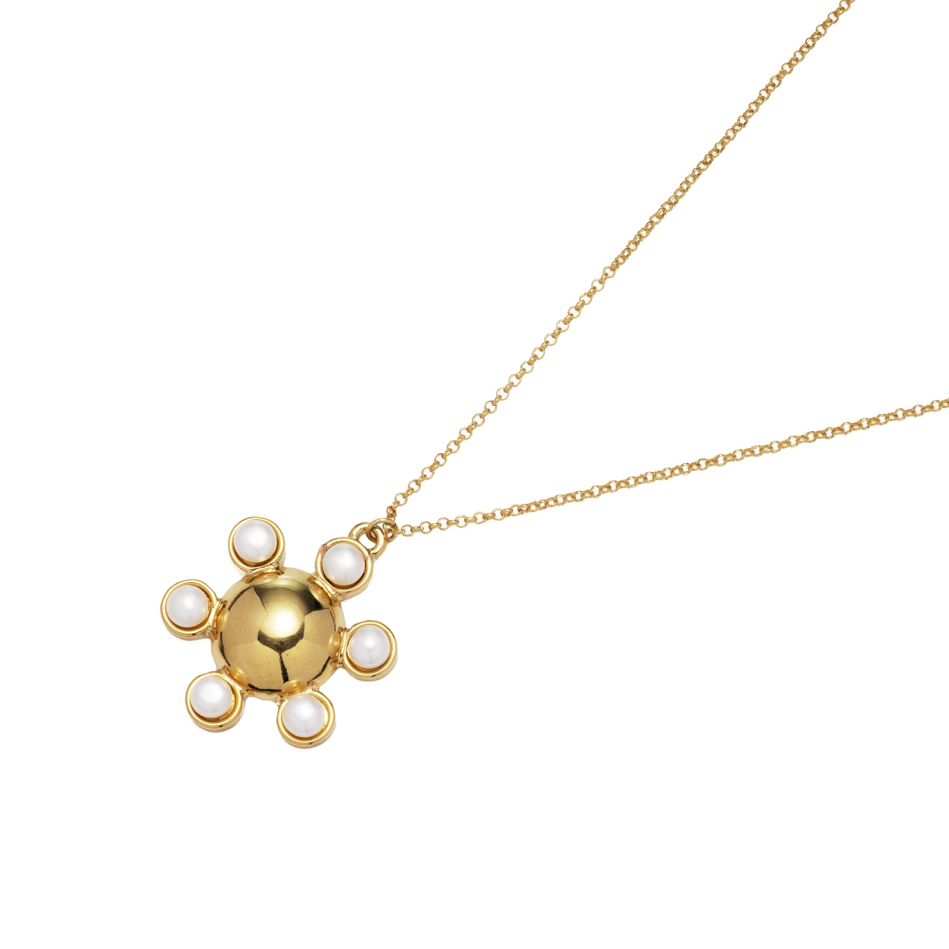 Flower Pearl Pendant Necklace
