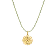 Peridot Beaded Coin Necklace