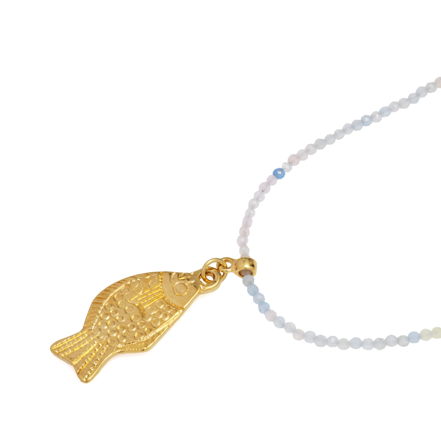Crystal Beaded Fish Necklace