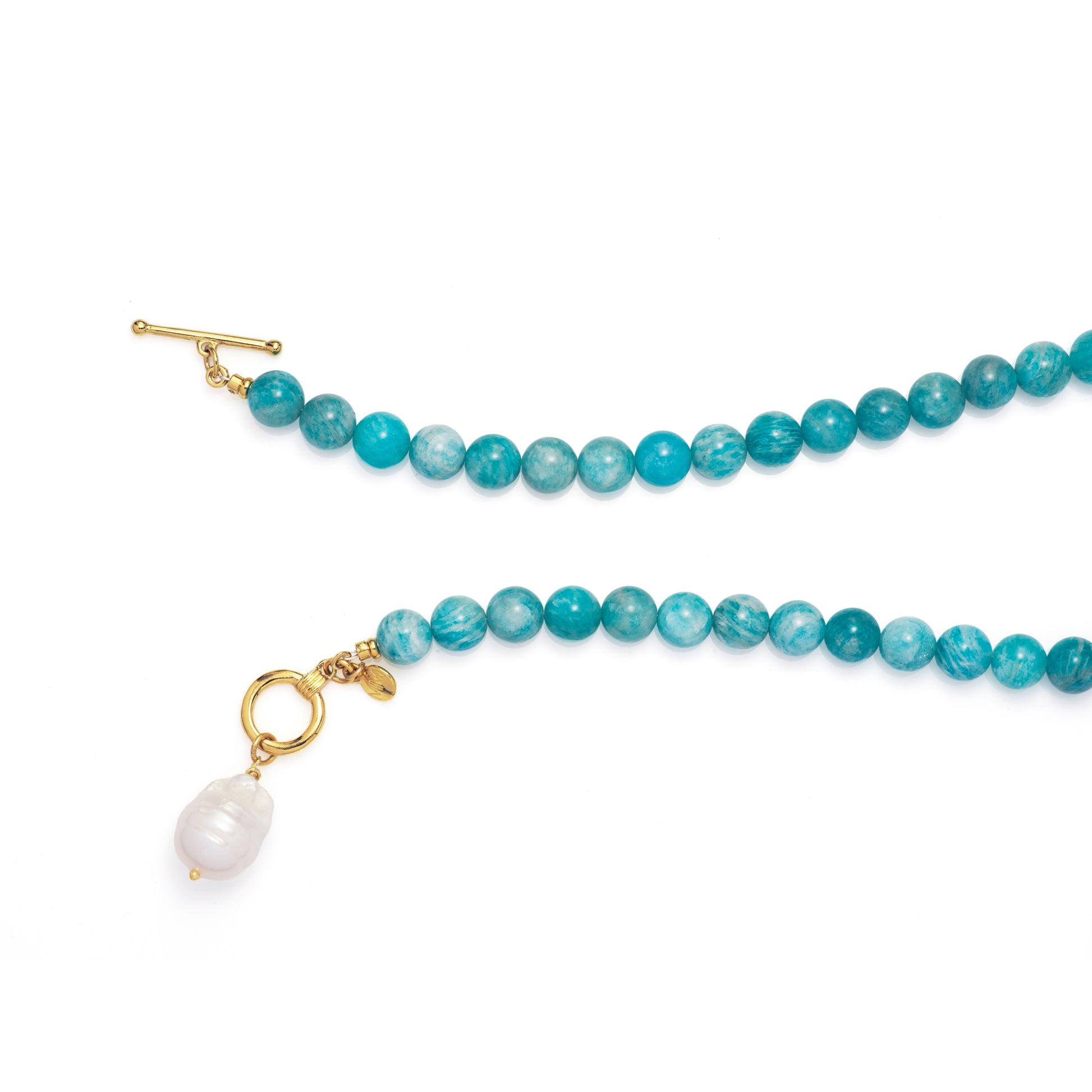 Turquoise Beaded Necklace with Baroque Pearl