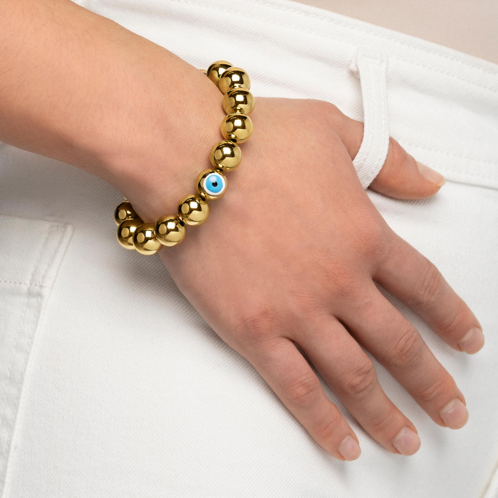 Hand Painted Beaded Stretch Bracelet