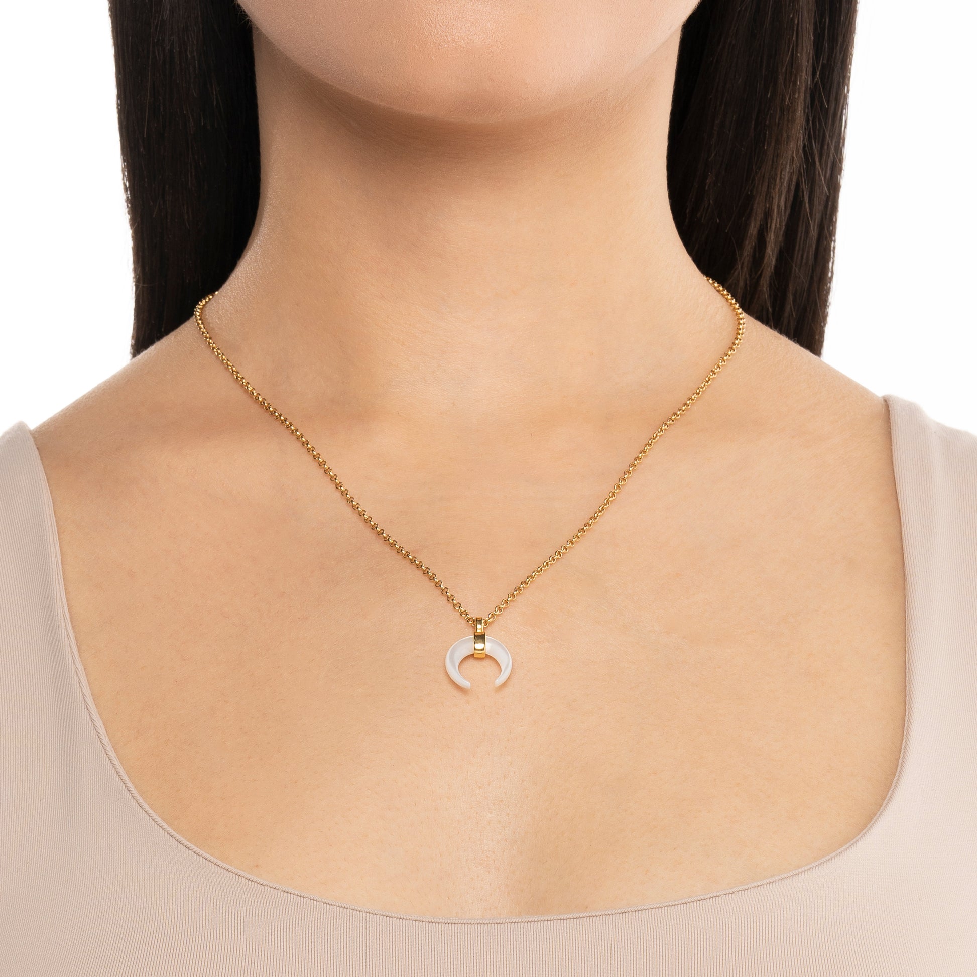 Mother of Pearl Crescent Necklace